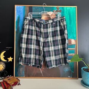 Denver Hayes Black and White Plaid Men's Shorts 36